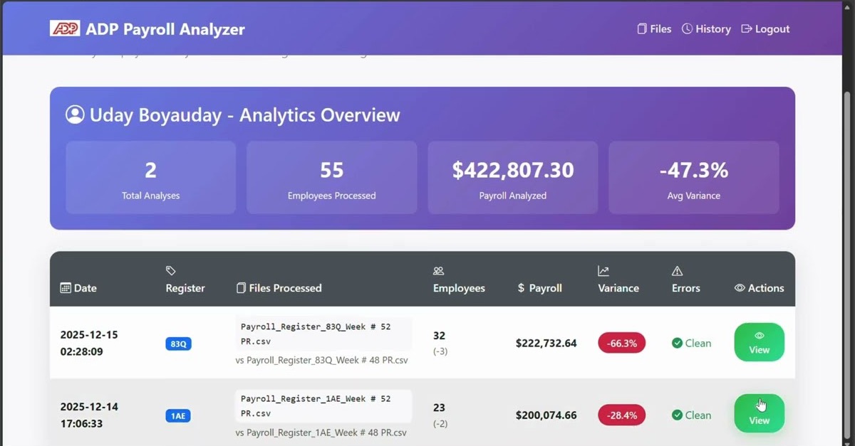 Payroll Variance Analyzer